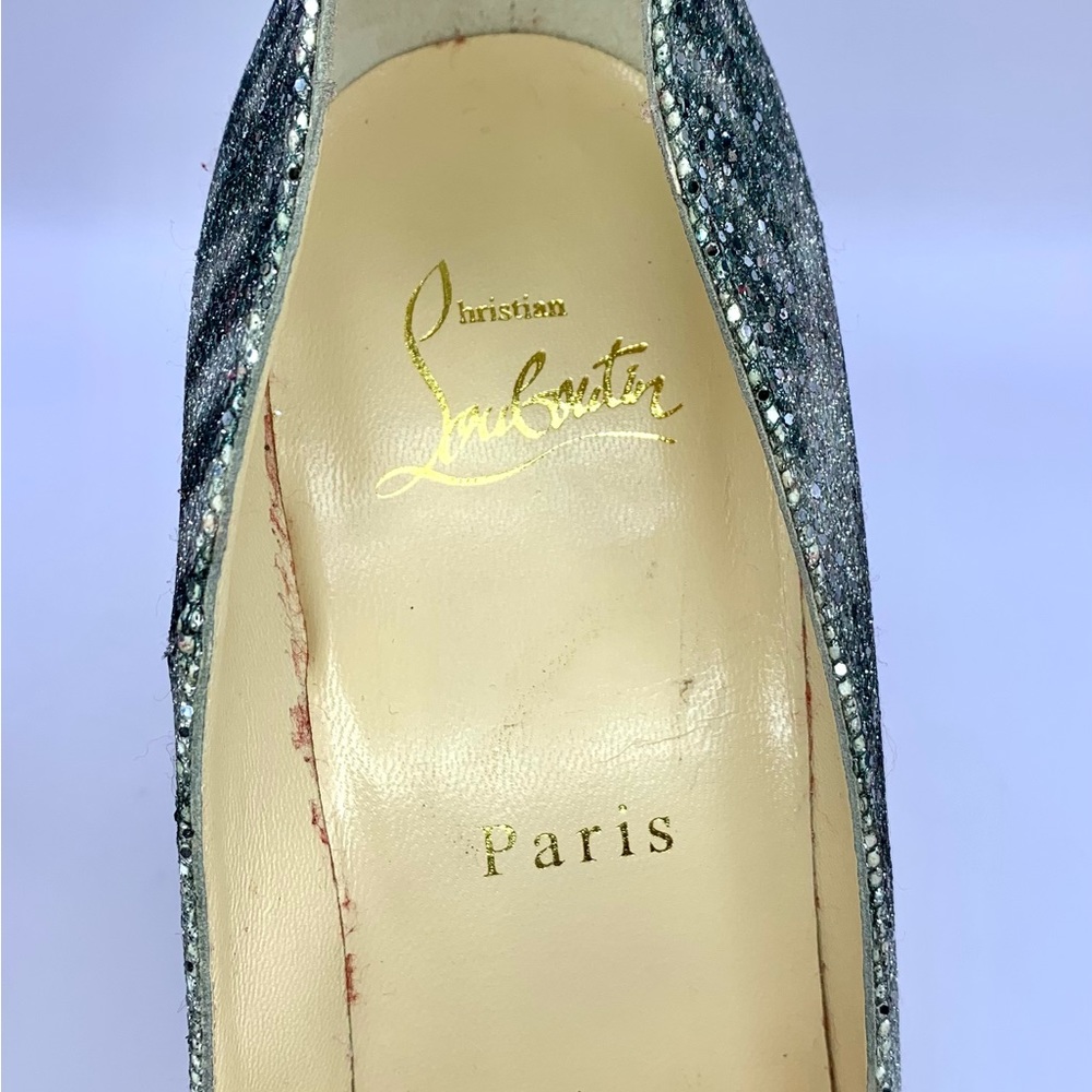 Christian Louboutin Pigalle Follies 100 Glitter Sirene High Heels S 37 - Picture 7 of 15